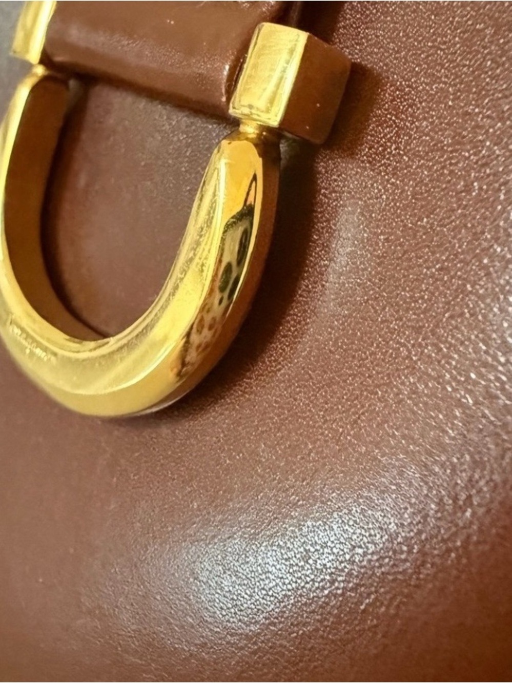 Salvatore Ferragamo Brown Leather Bucket Bag with Gold Hardware - Picture 7 of 14